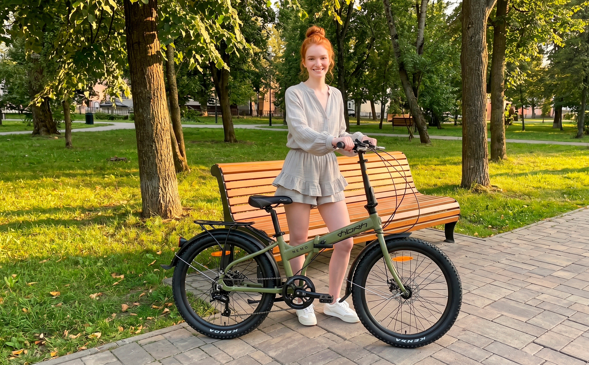 Велосипед HORH NEMO FAT 8SP MD 24" (2026) Dark Green