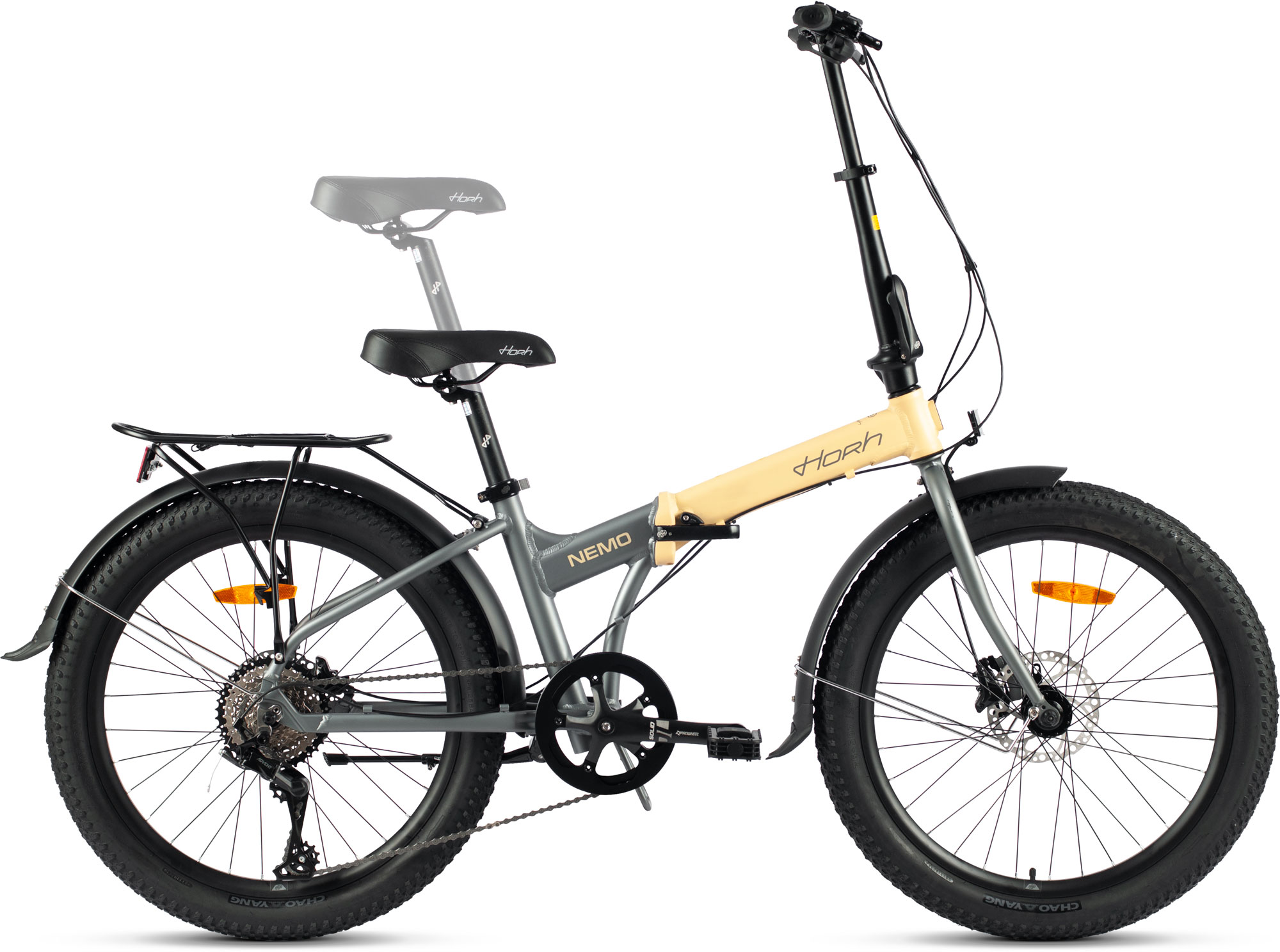 Велосипед HORH NEMO FAT 9SP HD 24" (2024) Yellow-Light Grey