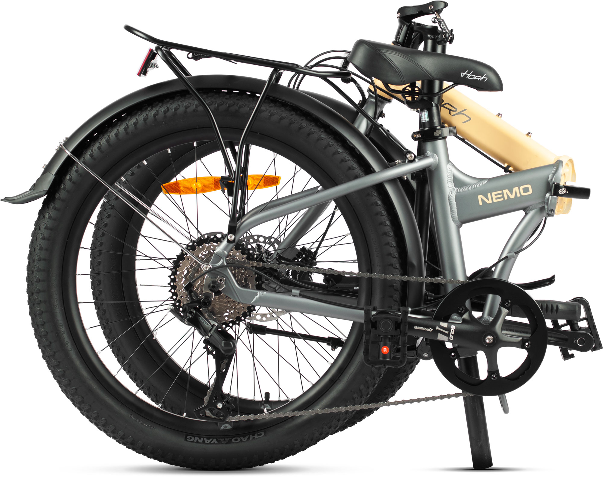 Велосипед HORH NEMO FAT 9SP HD 24" (2024) Yellow-Light Grey