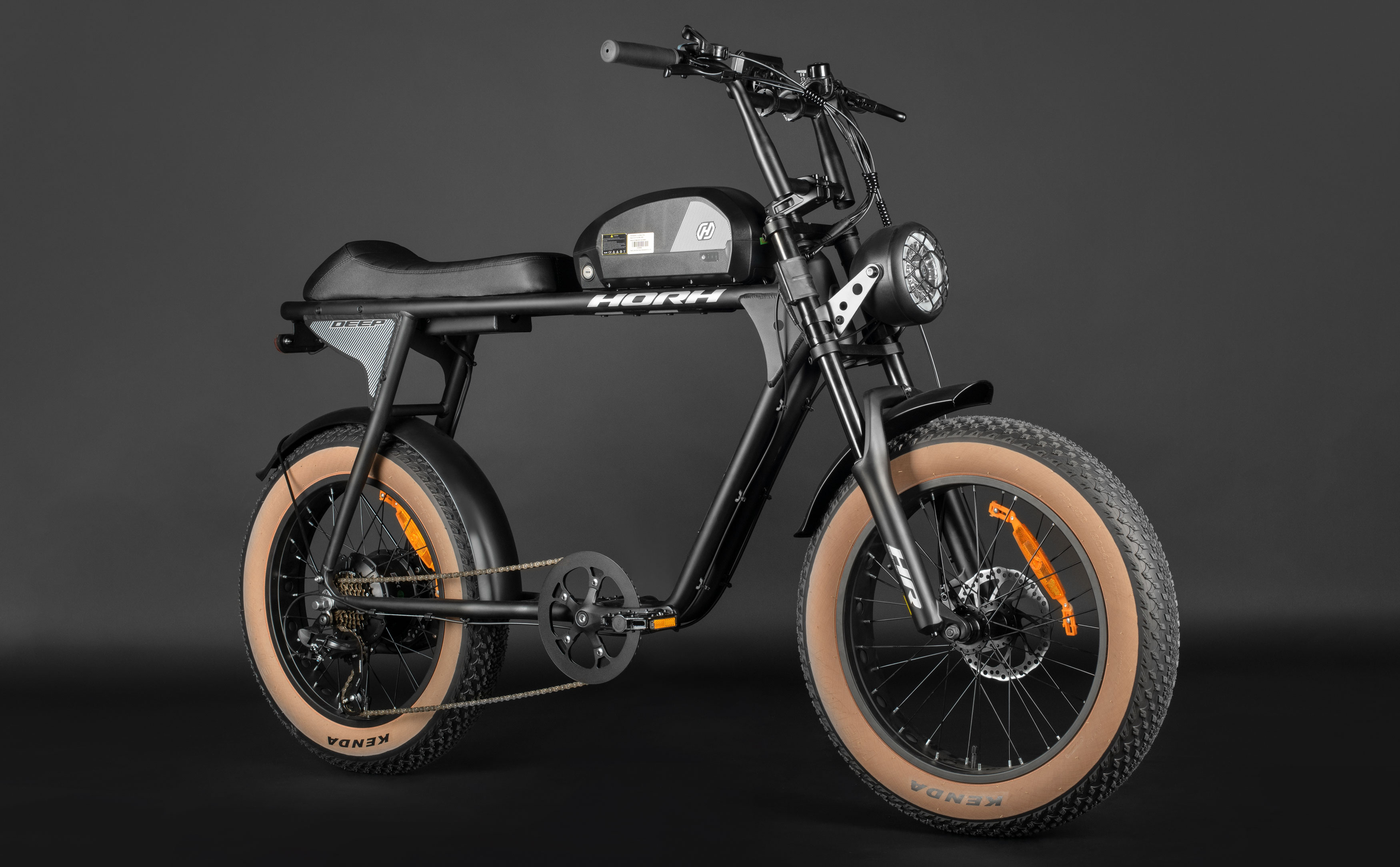 Велосипед HORH DEEP 20" 500W (2025) Black-Grey-Brown