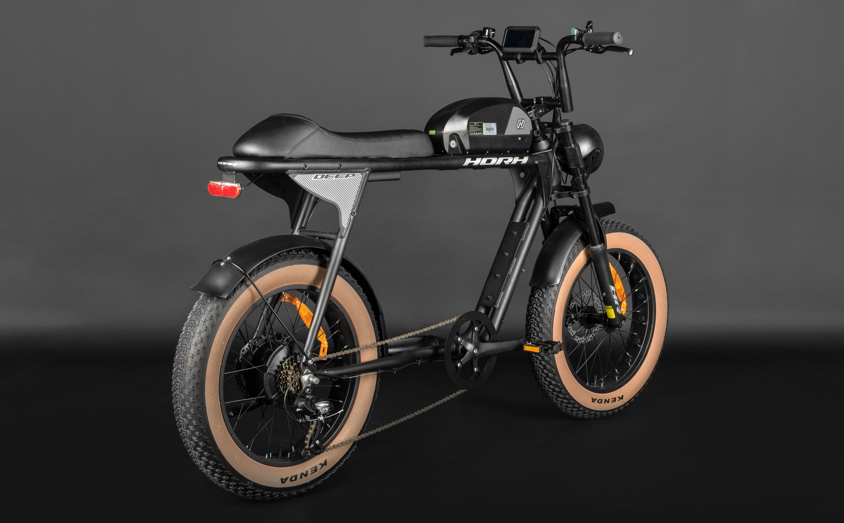 Велосипед HORH DEEP 20" 500W (2025) Black-Grey-Brown