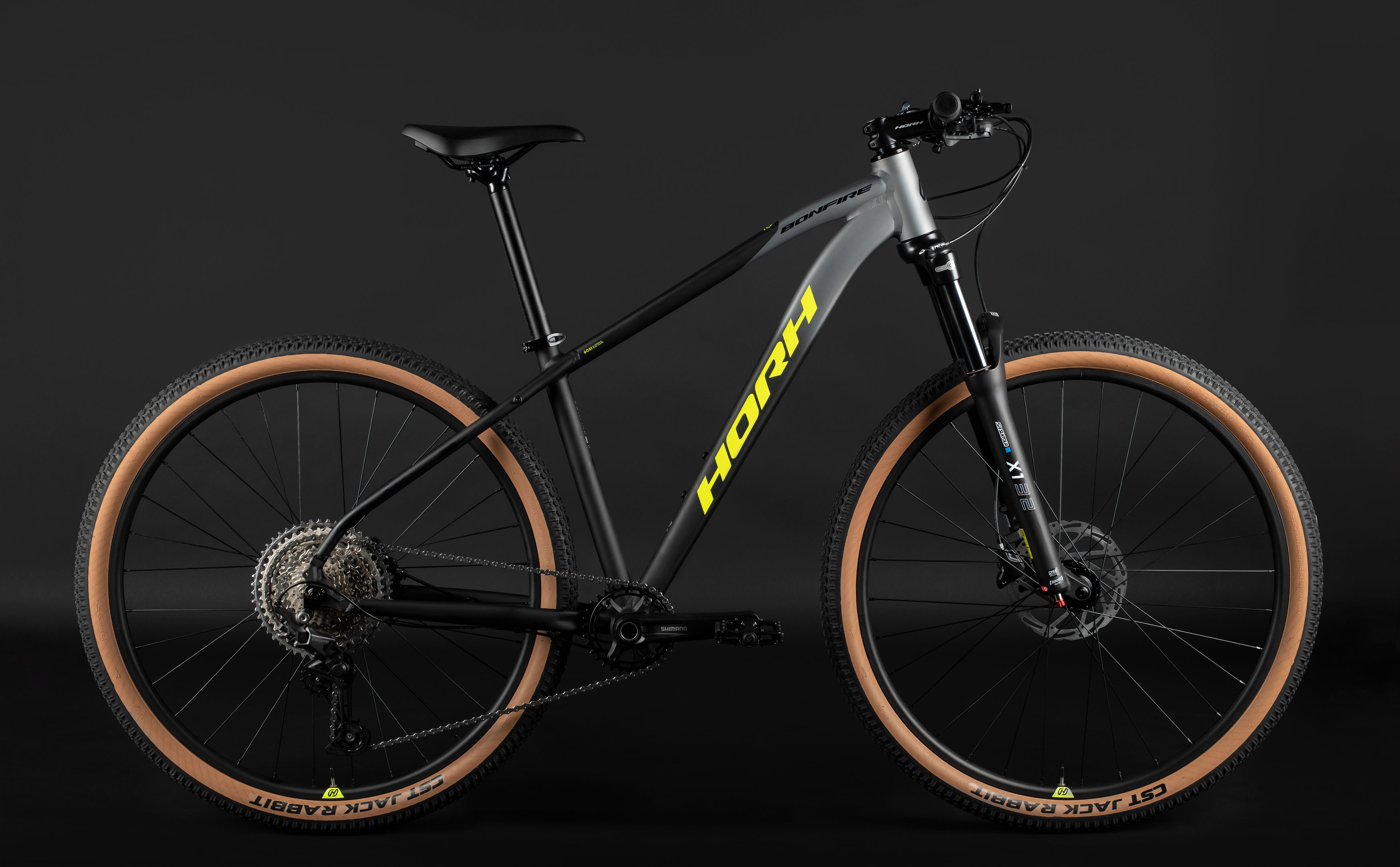 Велосипед HORH BONFIRE 29" (2026) Black-Grey-Yellow