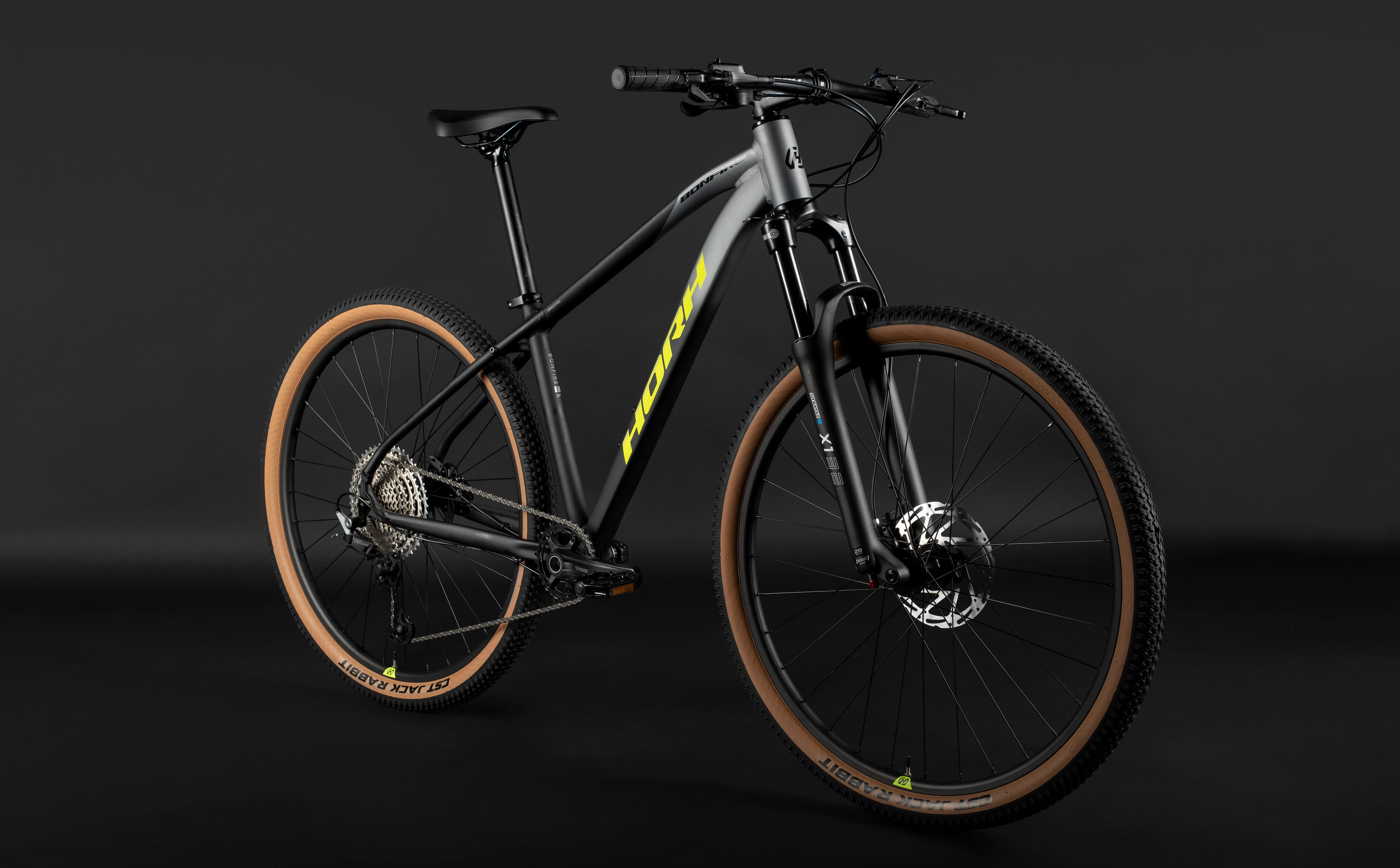 Велосипед HORH BONFIRE 29" (2026) Black-Grey-Yellow