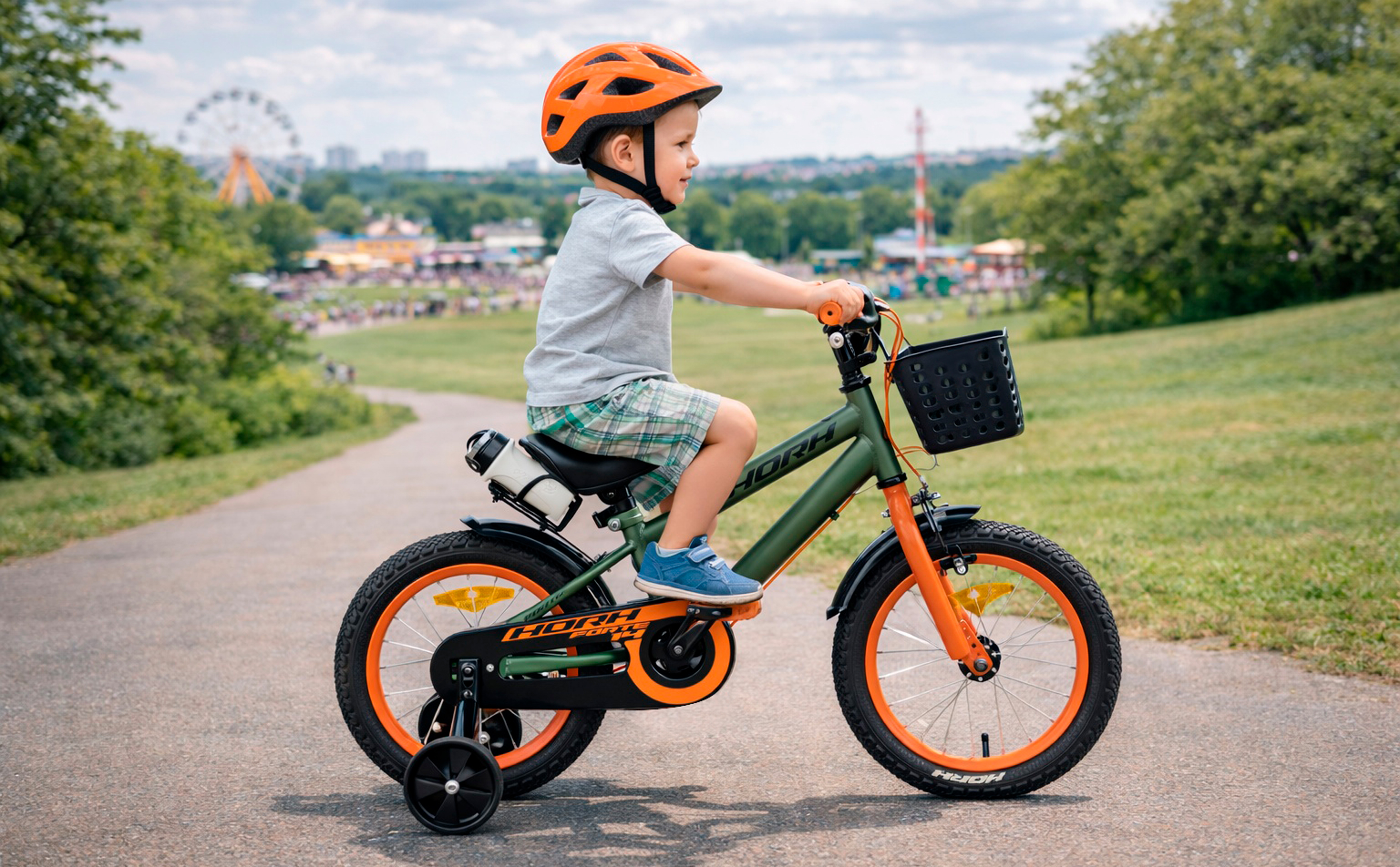 Велосипед HORH FORTE 14" (2026) Green-Orange
