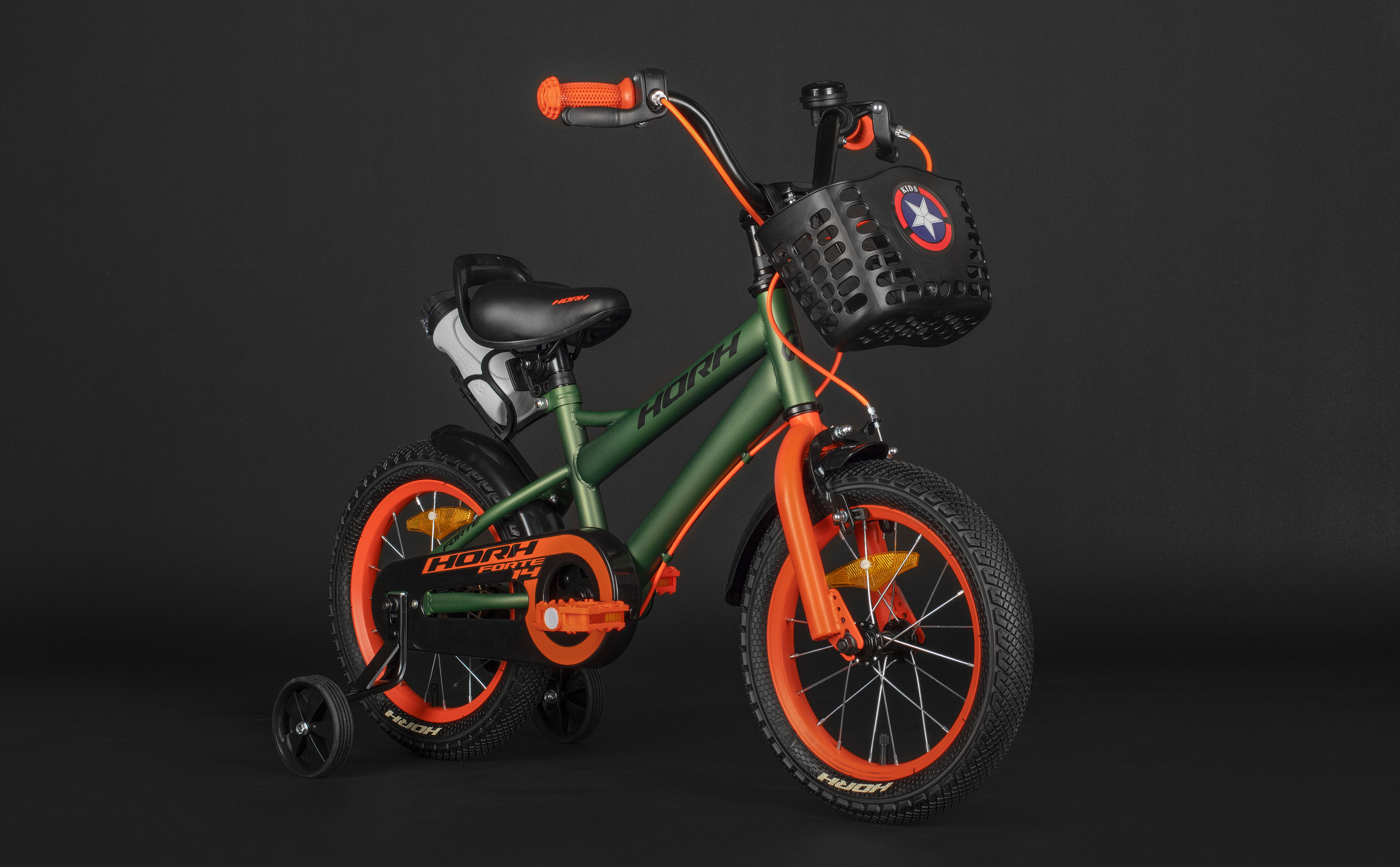 Велосипед HORH FORTE 14" (2026) Green-Orange