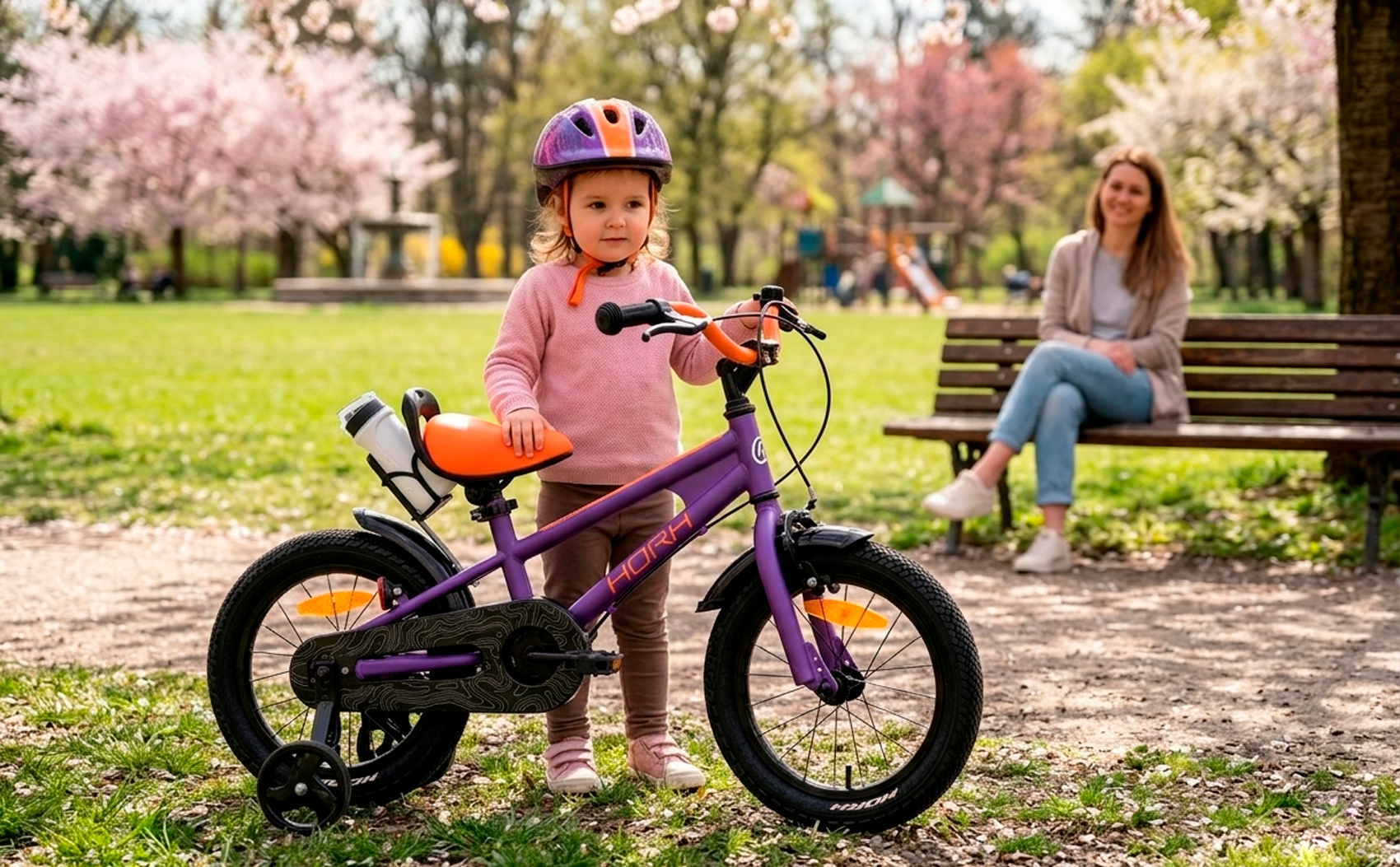 Велосипед HORH HAPPY 14" (2026) Purple-Orange